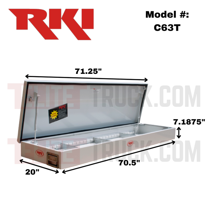RKI C-Series Standard Profile Single Lid Shallow Crossbox 71 3/4"L x 20"W x 7 3/16"H Model C63T