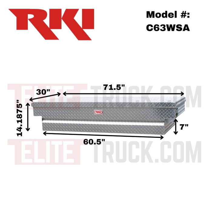 RKI C-Series Single Lid Wide and Shallow Standard Profile Crossbox 71 1/2"L x 30"W x 14 3/16"H Model C63WSA