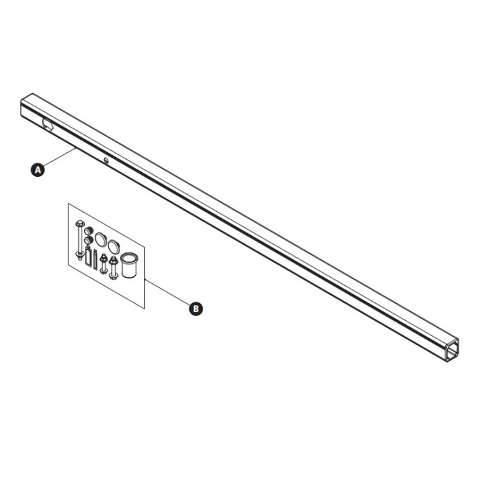 Prime Design ErgoRack Middle Crossbar Module 62"- Rotation Left Powder Coat Finish Model CBR-0002