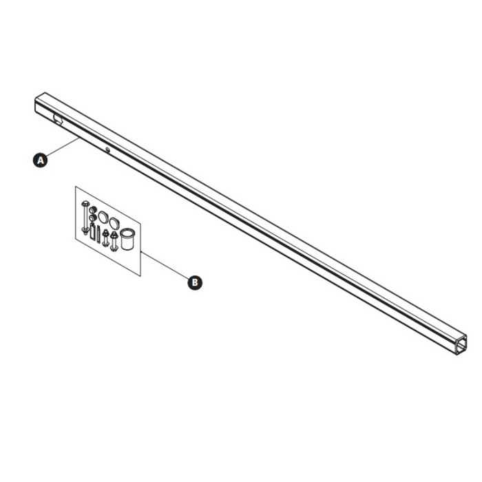 Prime Design ErgoRack Middle Crossbar Module 68"- Rotation Left Powder Coat Finish Model CBR-0004