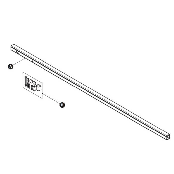 Prime Design ErgoRack Middle Crossbar Module 78"- Rotation Left Powder Coat Finish Model CBR-0006