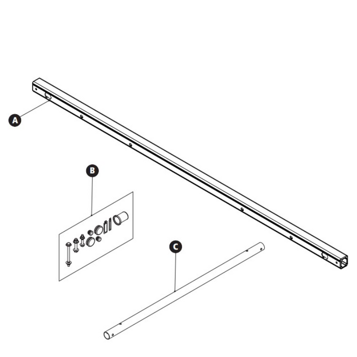 Prime Design ErgoRack Middle Crossbar Module - Rotation Left Powder Coat Finish Model CBR-0022