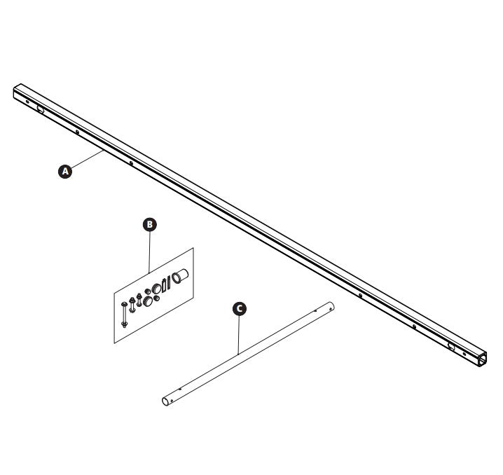 Prime Design ErgoRack Middle Crossbar Module - Rotation Left Powder Coat Finish Model CBR-0023