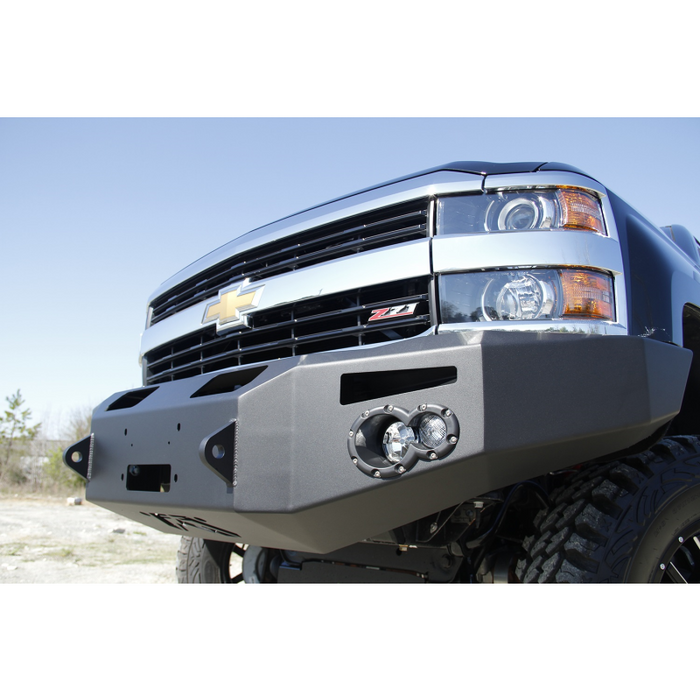 Fab Fours Premium Heavy Duty Winch Front Bumper; 2 Stage Black Powder Coated; w/o Grille Guard; Incl. Fog And Turn Lights; Air Ducts; D-Ring Mounts; Model CH14-A3051-1