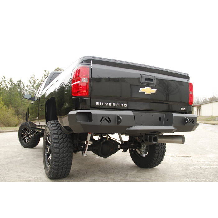 Fab Fours Heavy Duty Rear Bumper; 2 Stage Black Powder Coated; Incl. 0.75 in. D-Ring Mount; Model CH14-W3050-1