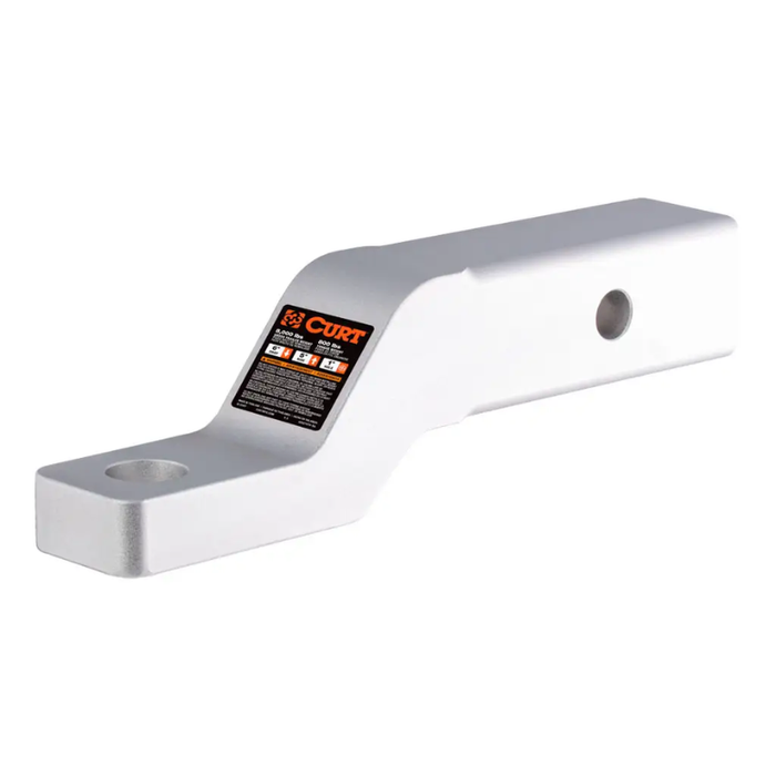 CURT Aluminum Trailer Hitch Ball Mount, Fits 2-Inch Receiver, 8,000 lbs, 1-Inch Hole, 2-In Drop, 1-In Rise Model 45380