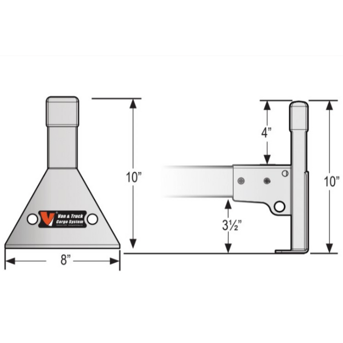 Vantech 2-Bar Black Steel Bolt-On Ladder Rack System RAM ProMaster Cit ...