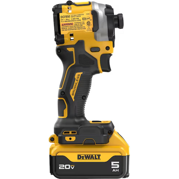 DeWalt 20V MAX* Atomic Brushless Cordless 3-speed 1/4 In. Impact Driver Kit DCF850P1