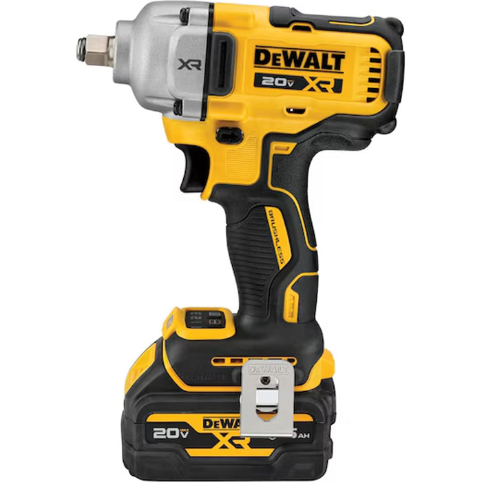DeWalt 20V MAX* XR® 1/2 In. Mid-Range Impact Wrench with Hog Ring Anvil and Oil-Resistant Batteries Kit DCF891GP2