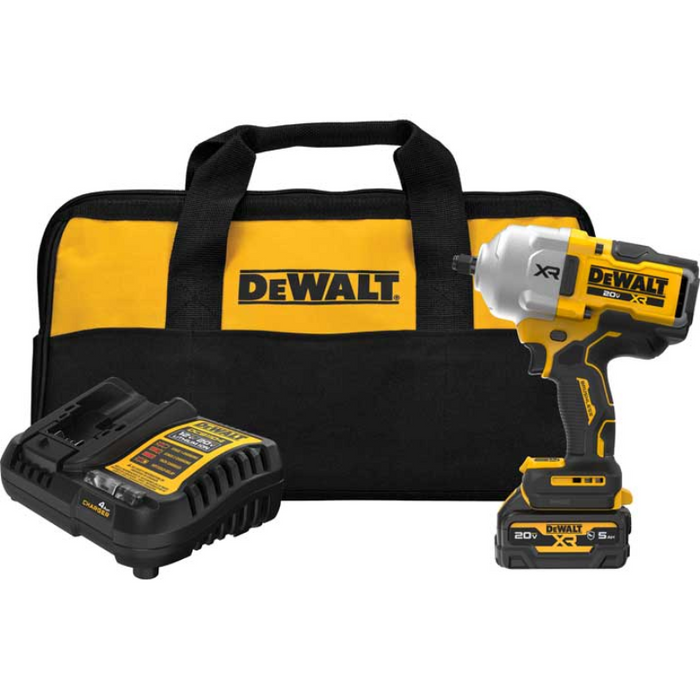 DeWalt 20V MAX* XR® Brushless Cordless 1/2 In High Torque Impact Wrench with Hog Ring Anvil Kit DCF961GP1