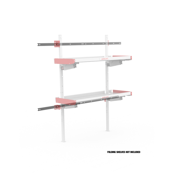 (REQUIRED)Weather Guard Folding Shelf Mounting Rails Mercedes-Benz Sprinter 170in Wheelbase Passenger and Driver Rear Model DRMS70RP