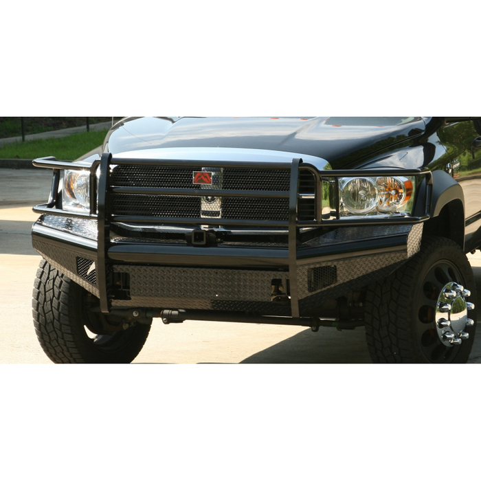 Fab Fours Black Steel Front Ranch Bumper w/ Grille Guard Model DR06-S1160-1