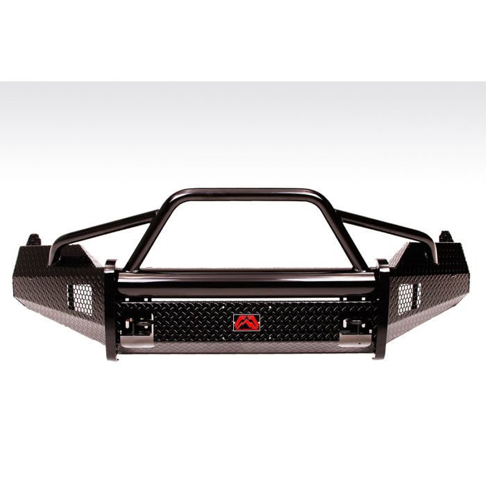 Fab Fours Black Steel Front Bumper; 2 Stage Black Powder Coated; w/Pre-Runner Grille Guard And Tow Hooks; Model DR13-K2962-1