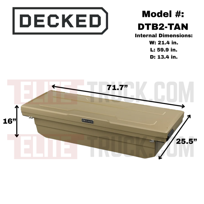 DECKED Full-Size Pickup Truck Tool Box Deep Tub Model DTB2-TAN