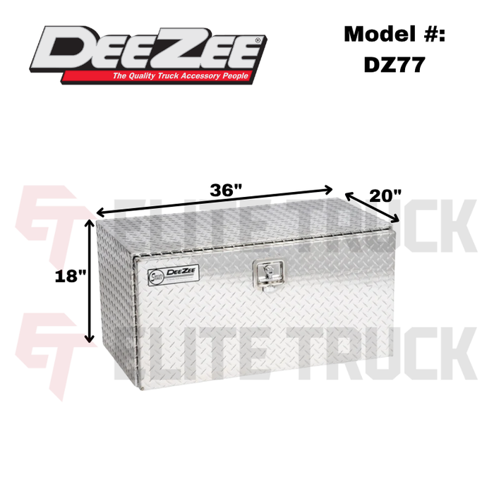 Dee Zee Specialty Series Underbed Tool Box 36' L x 20' W x 18' H Model DZ77