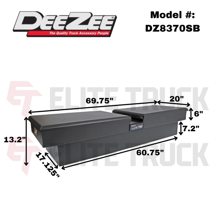 Dee Zee Hardware Series Double Lid Gull Wing Crossover Tool Box Model DZ8370SB