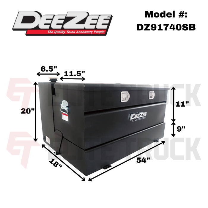 Dee Zee 50-Gal Steel Black Toolbox Combo Transfer Tank Model DZ91740SB
