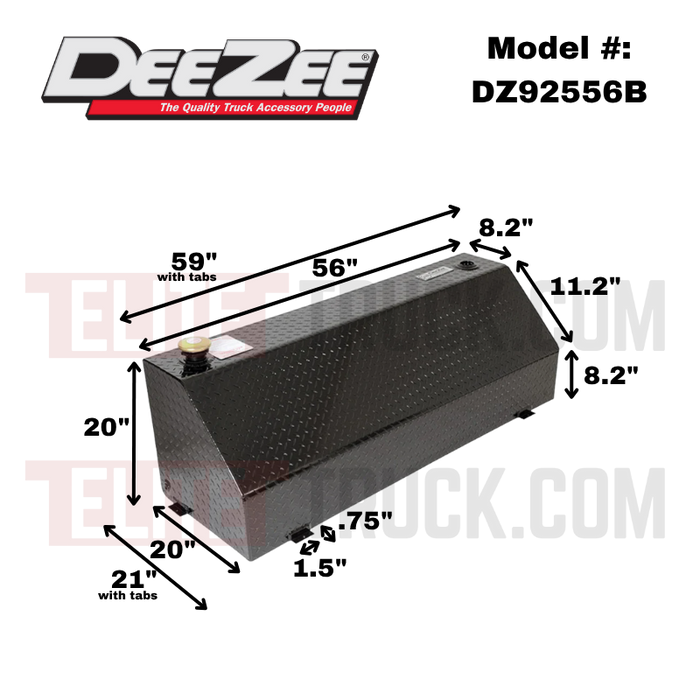 Dee Zee 76-Gal Gloss Black Aluminum Wedge Transfer Tank Model DZ92556B