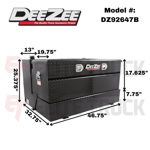Dee Zee 92-Gal Gloss Black Aluminum Toolbox Combo Transfer Tank