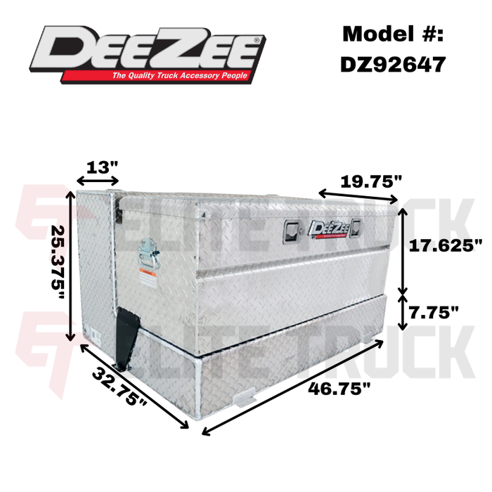 Dee Zee 92-Gal Brite-Tread Aluminum Toolbox Combo Transfer Tank Model DZ92647