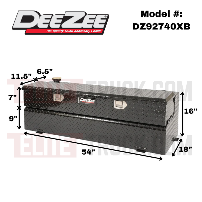 Dee Zee 43-Gal Gloss Black Aluminum Toolbox Combo Auxiliary Transfer Tank Model DZ92740XB