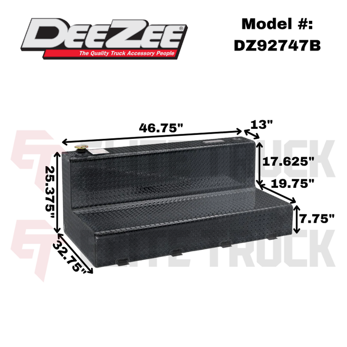 Dee Zee 92-Gal Gloss Black Aluminum Specialty Series L-Shaped Liquid Transfer Tank Model DZ92747B