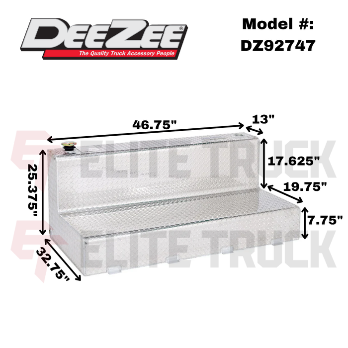 Dee Zee 92-Gal Brite-Tread Aluminum Specialty Series L-Shaped Liquid Transfer Tank Model DZ92747