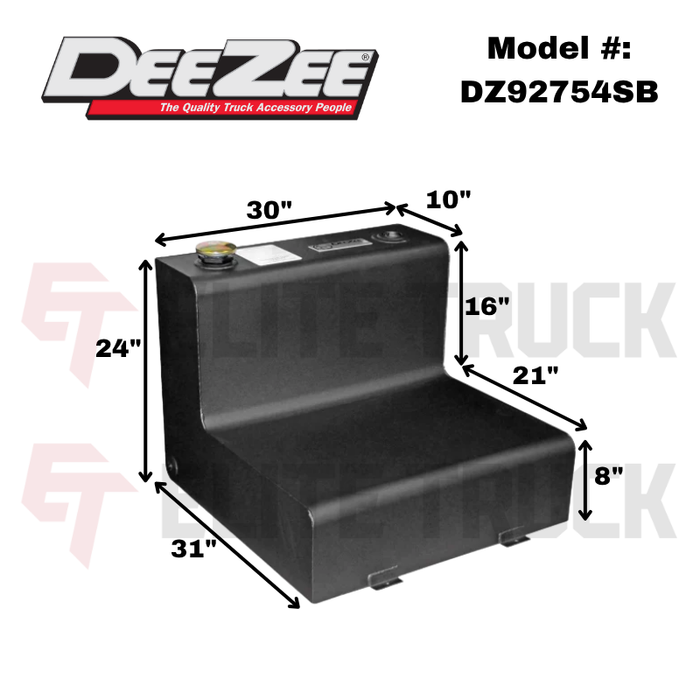 Dee Zee Black Steel 50-Gal L-Shaped Transfer Tank Model DZ92754SB