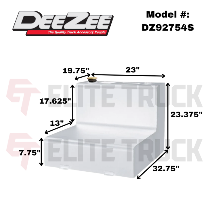 Dee Zee White Steel 45-Gal L-Shaped Transfer Tank Model DZ92754S