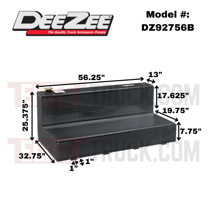 Dee Zee 111-Gal Gloss Black Aluminum Specialty Series L-Shaped Liquid Transfer Tank Model DZ92756B