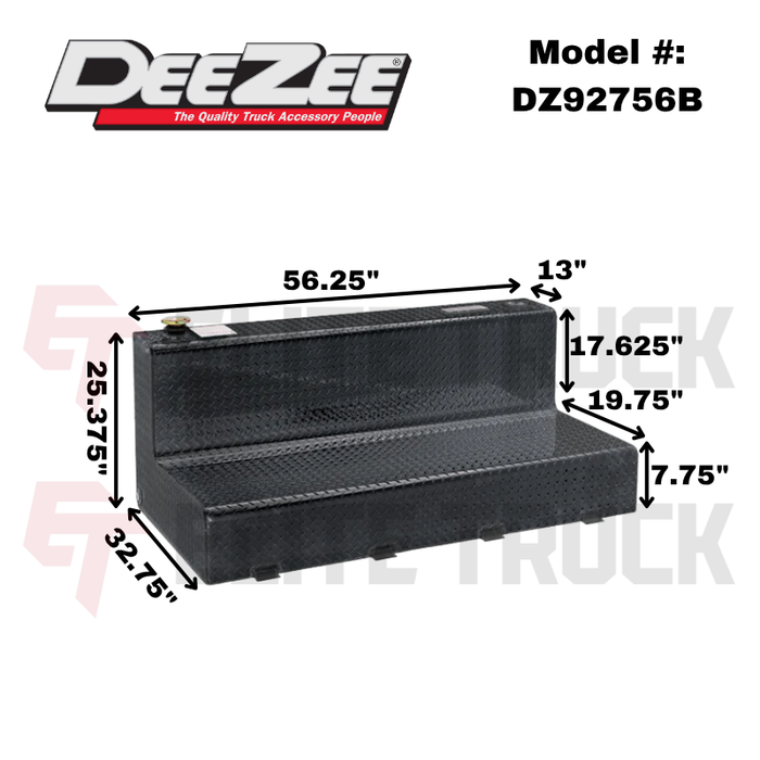 Dee Zee 111-Gal Gloss Black Aluminum Specialty Series L-Shaped Liquid Transfer Tank Model DZ92756B