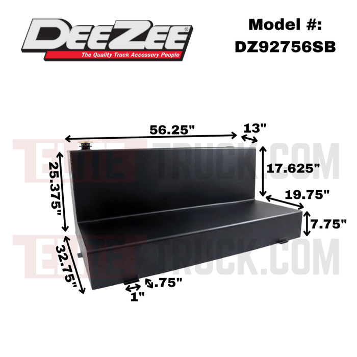 Dee Zee 111-Gal Black Steel Specialty Series L-Shaped Liquid Transfer Tank Model DZ92756SB