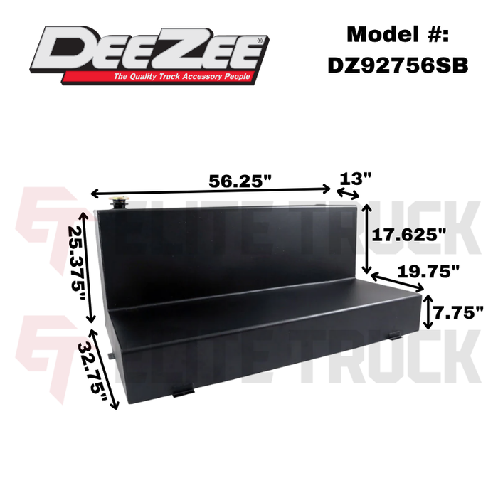 Dee Zee 111-Gal Black Steel Specialty Series L-Shaped Liquid Transfer Tank Model DZ92756SB