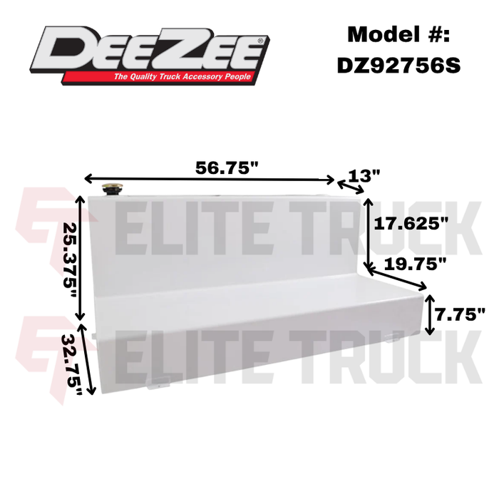 Dee Zee 111-Gal White Steel Specialty Series L-Shaped Liquid Transfer Tank Model DZ92756S