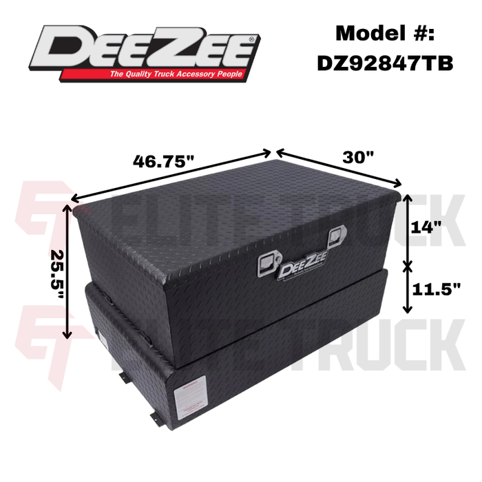 Dee Zee 62-Gal Texture Black Aluminum Toolbox Combo Transfer Tank W/Pump Model DZ92847TB