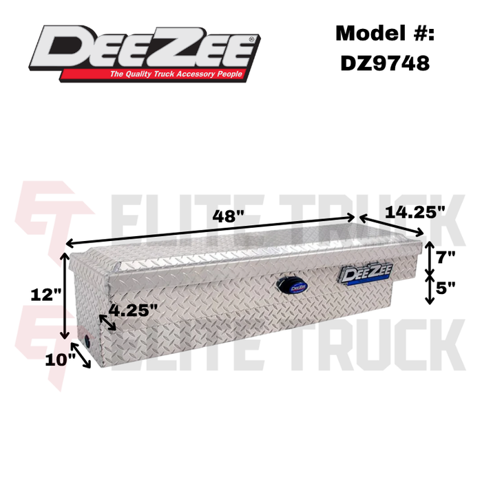 Dee Zee Blue Label Brite-Tread Side Mount Tool Box 48' L x 14.25" W x 12" H Model DZ9748