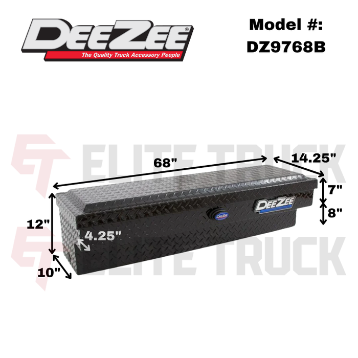 Dee Zee Blue Label Gloss Black Side Mount Tool Box 68" L x 14.25" W x 12" H Model DZ9768B