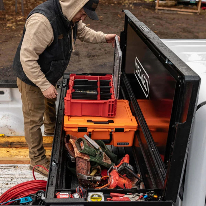 DECKED Full-Size Pickup Truck Tool Box Tundra Bed Rail Model DTB2T22-BLK