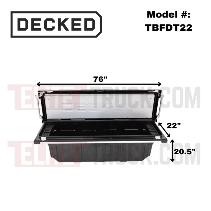 DECKED Full-Size Pickup Truck Tool Box Deep Tub-Tundra Bed Rail (2022-Current) Model TBFDT22