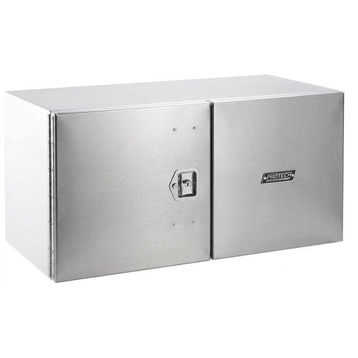 ProTech Underbody/Top Mount Box 18X18X60 Stainless Steel L/H Double Barn Door Style Bright Aluminum Model 20-2375SSL