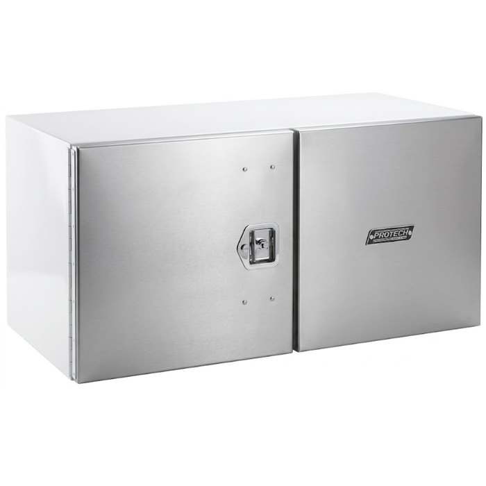 ProTech Underbody/Top Mount Box 18X18X48 Stainless Steel Double Barn Door Style L/H White Model 22-2238SSL-GW