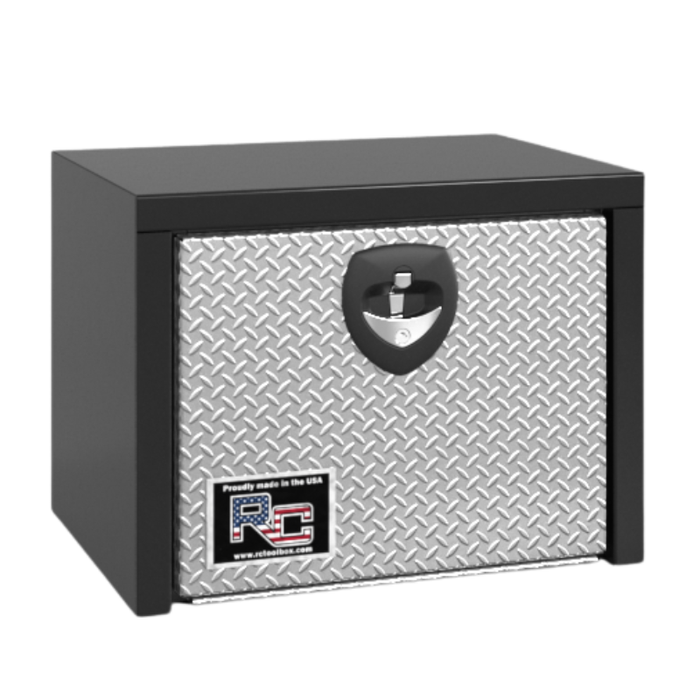 RC Industries Underbody Box E-Series 24x14x16 .125 Smooth Aluminum With Diamond Bright Aluminum Door Gloss Black Model EX241416M.UG