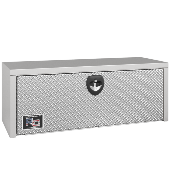 RC Industries Underbody Box E-Series 48x18x18 .125 Smooth Aluminum With Diamond Bright Aluminum Door Gloss White Model EX481818M.UD