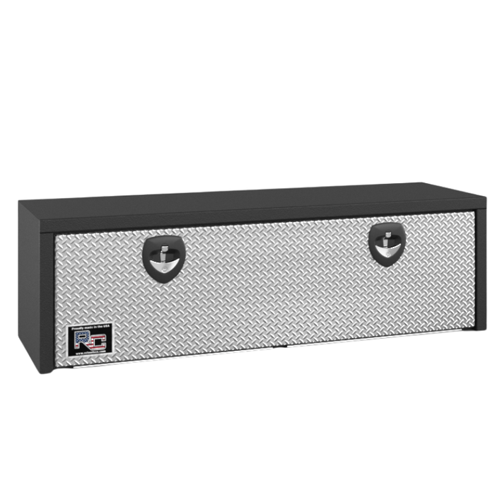 RC Industries Underbody Box E-Series 60x18x18 .125 Smooth Aluminum With Diamond Bright Aluminum Door Textured Black Model EX601818M.UB