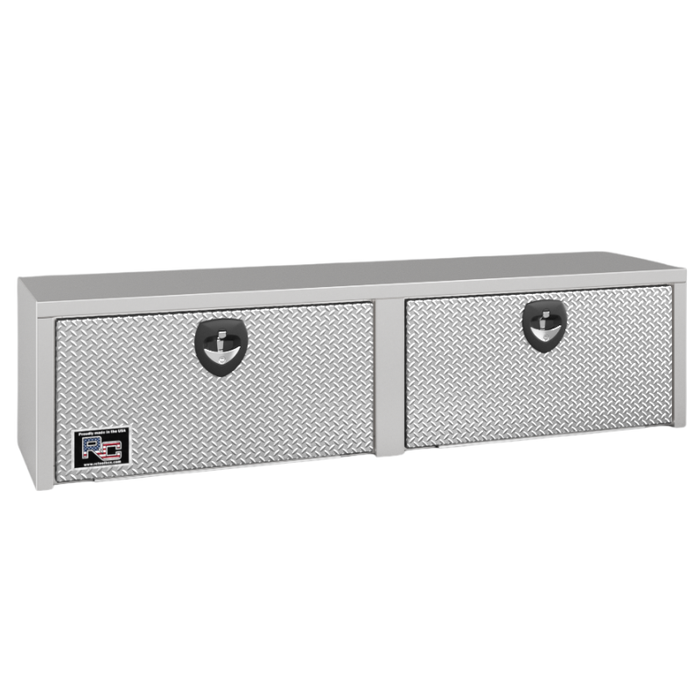 RC Industries Underbody Box E-Series 96x18x18 .125 Smooth Aluminum With Diamond Bright Aluminum Door Gloss White Model EX961818M.UD