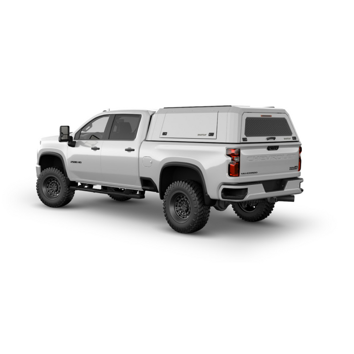 SmartCap OEM White Truck Bed Cap EVOc Commercial Series w/ Horizontal Locks Model EC0110-WH