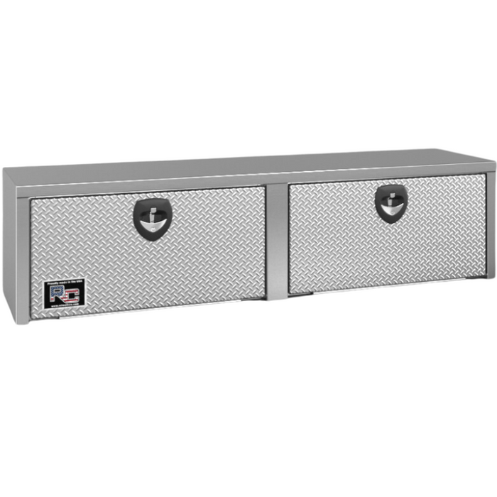 RC Industries Underbody Tool Box E/M Series 72x24x24 .125 Smooth Aluminum Box With Diamond Tread Aluminum Door Model EX722424M.U