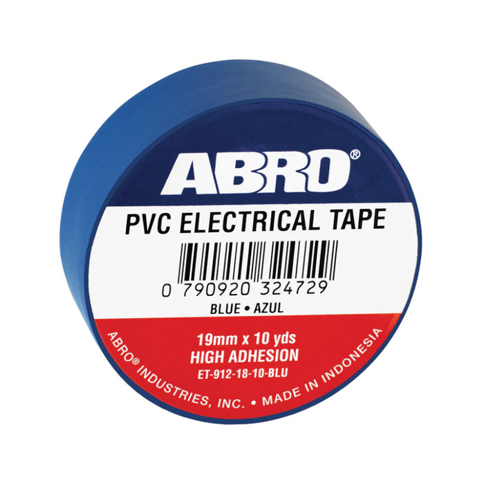 ABRO Electrical Tape 1/213 In X 23/32 In X 10 yds BLUE- QTY of 10 Model ET-912-18-10-BLU