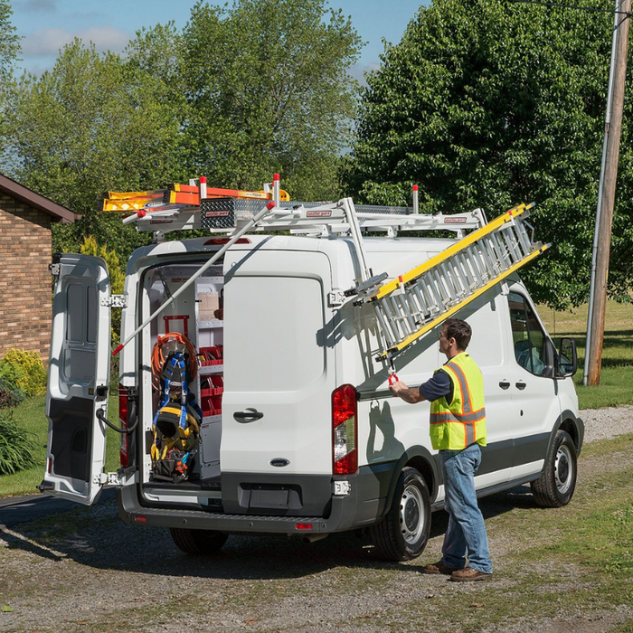 Weather Guard EZGLIDE2™ Fixed Drop-Down Ladder Van Rack Full Model #2271-3-01