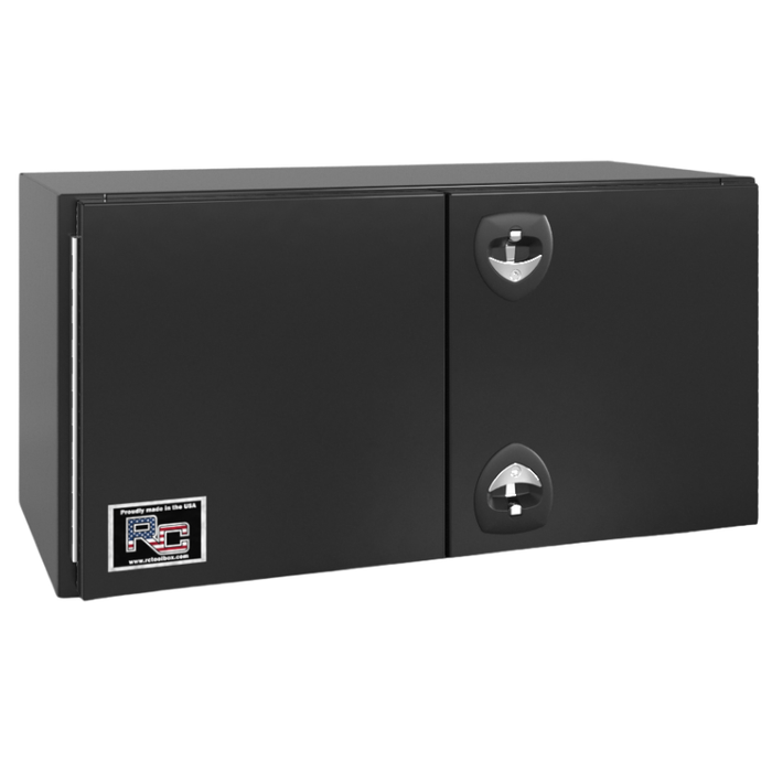 RC Industries Underbody Box F-Series 48x24x24 .125 Diamond Bright Aluminum Barn Door Dual Handle Gloss Black Curbside Model FU482424.UCG